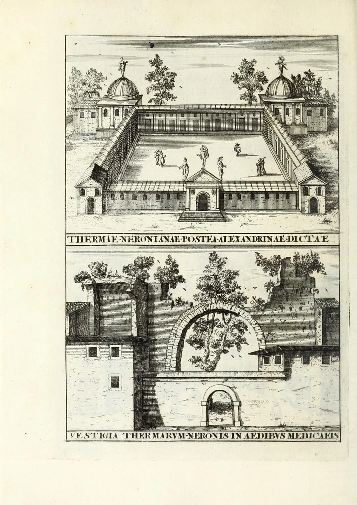 An illustration from Alexandri Donati e Societate Jesu, Roma vetus ac recens, utriusque aedificiis illustrata : in multis locis aucta, castigatior reddita, indice locupletissimo, & figuris aeneis illustrata, 1695, leaf 452