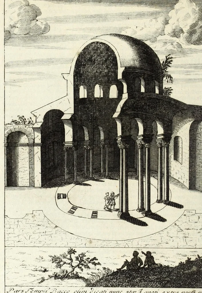 An illustration from Alexandri Donati e Societate Jesu, Roma vetus ac recens, utriusque aedificiis illustrata : in multis locis aucta, castigatior reddita, indice locupletissimo, & figuris aeneis illustrata, 1695, leaf 518