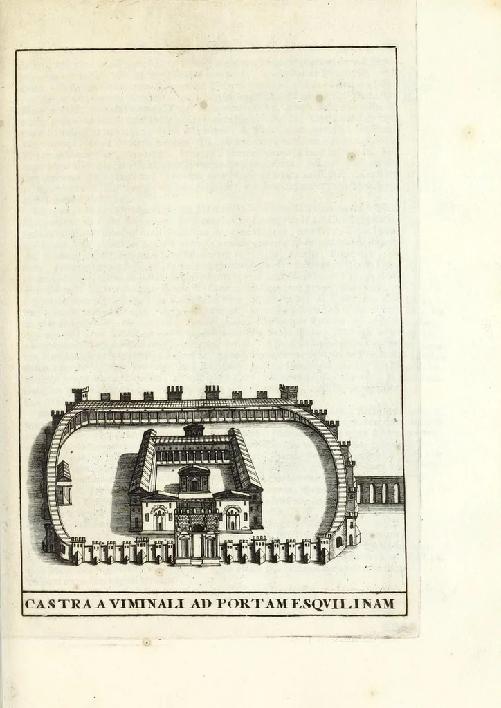 An illustration from Alexandri Donati e Societate Jesu, Roma vetus ac recens, utriusque aedificiis illustrata : in multis locis aucta, castigatior reddita, indice locupletissimo, & figuris aeneis illustrata, 1695, leaf 73