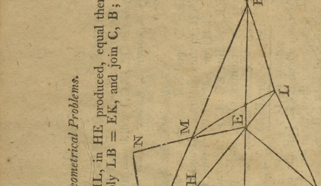 An illustration from A treatise of algebra: wherein the principles are demonstrated ... To which is added, the geometrical construction of a great number of linear and plane problems .., 1809, leaf 406