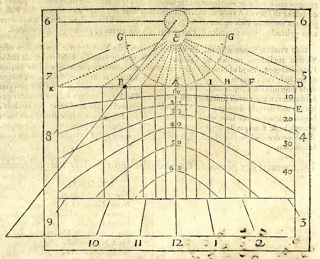 An illustration from Algemeene manier tot de practijck-oeffeningh der sonne-wysers : uyt d'onfeylbare gronden derselve wetenschap, kort en klaerlijck voorgestelt, en in meer dan hondert voor-beelden vertoont : leerende op een ligt verstaenlijcke wijse ..., 1675, leaf 115