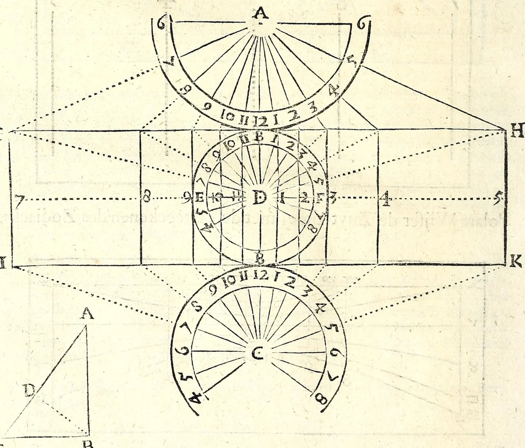 An illustration from Algemeene manier tot de practijck-oeffeningh der sonne-wysers : uyt d'onfeylbare gronden derselve wetenschap, kort en klaerlijck voorgestelt, en in meer dan hondert voor-beelden vertoont : leerende op een ligt verstaenlijcke wijse ..., 1675, leaf 86