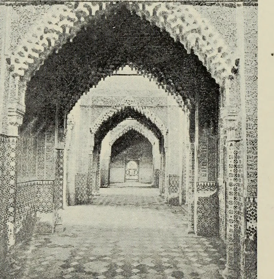 An illustration from The Alhambra, being a brief record of the Arabian conquest of the Peninsula, 1907, leaf 104