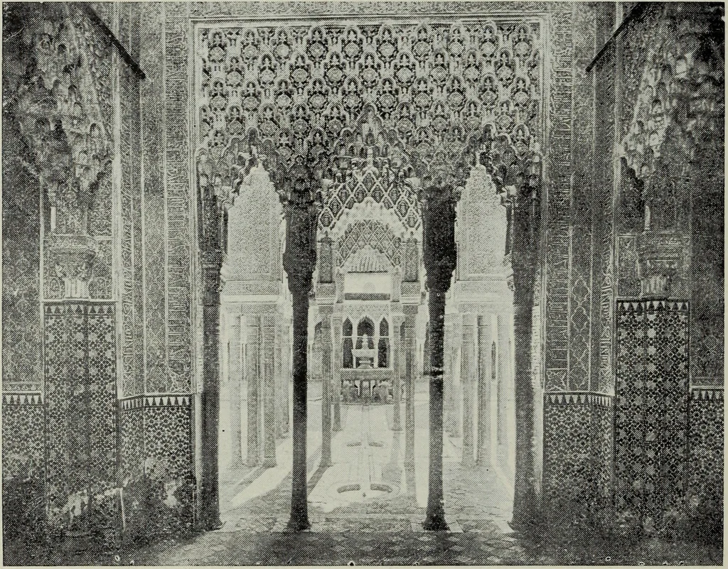 An illustration from The Alhambra, being a brief record of the Arabian conquest of the Peninsula, 1907, leaf 105