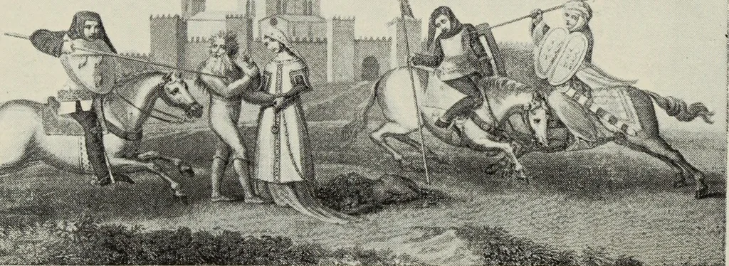 An illustration from The Alhambra, being a brief record of the Arabian conquest of the Peninsula, 1907, leaf 110