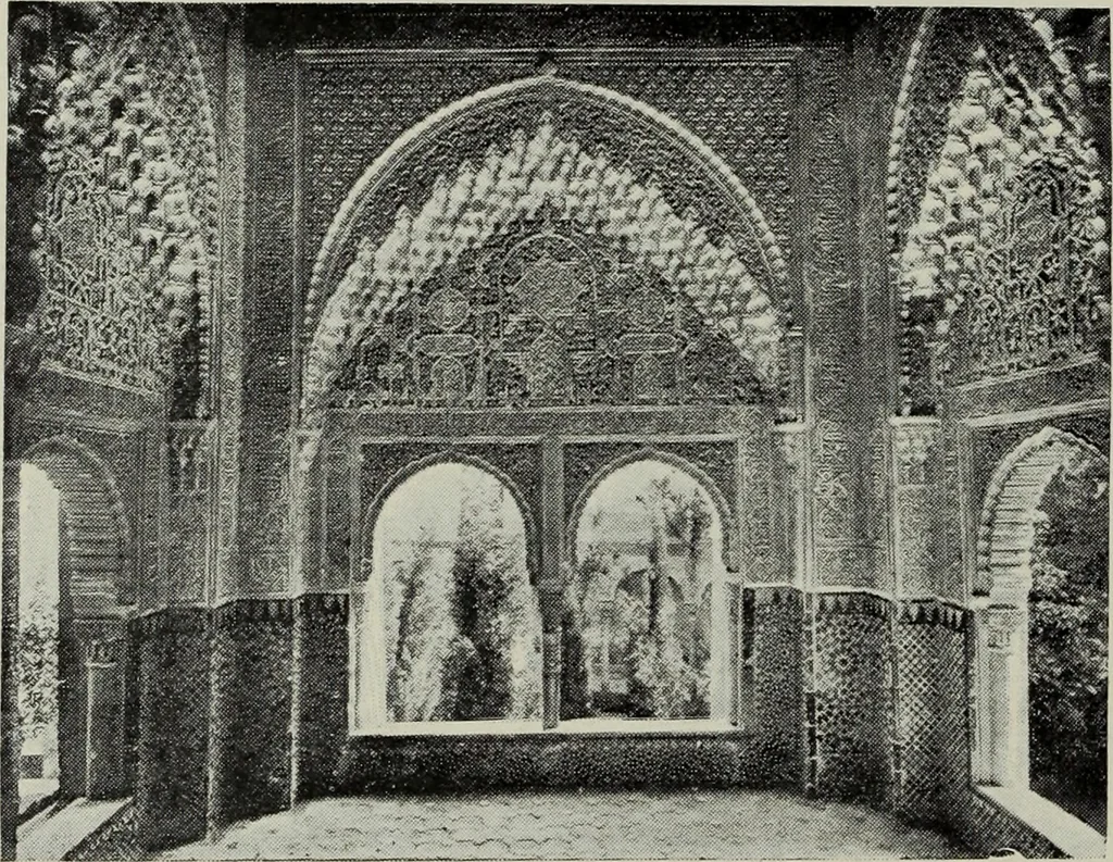 An illustration from The Alhambra, being a brief record of the Arabian conquest of the Peninsula, 1907, leaf 139