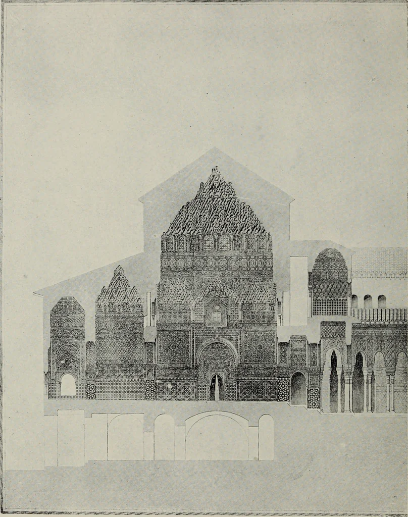 An illustration from The Alhambra, being a brief record of the Arabian conquest of the Peninsula, 1907, leaf 147