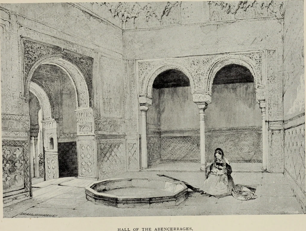 An illustration from The Alhambra, being a brief record of the Arabian conquest of the Peninsula, 1907, leaf 216