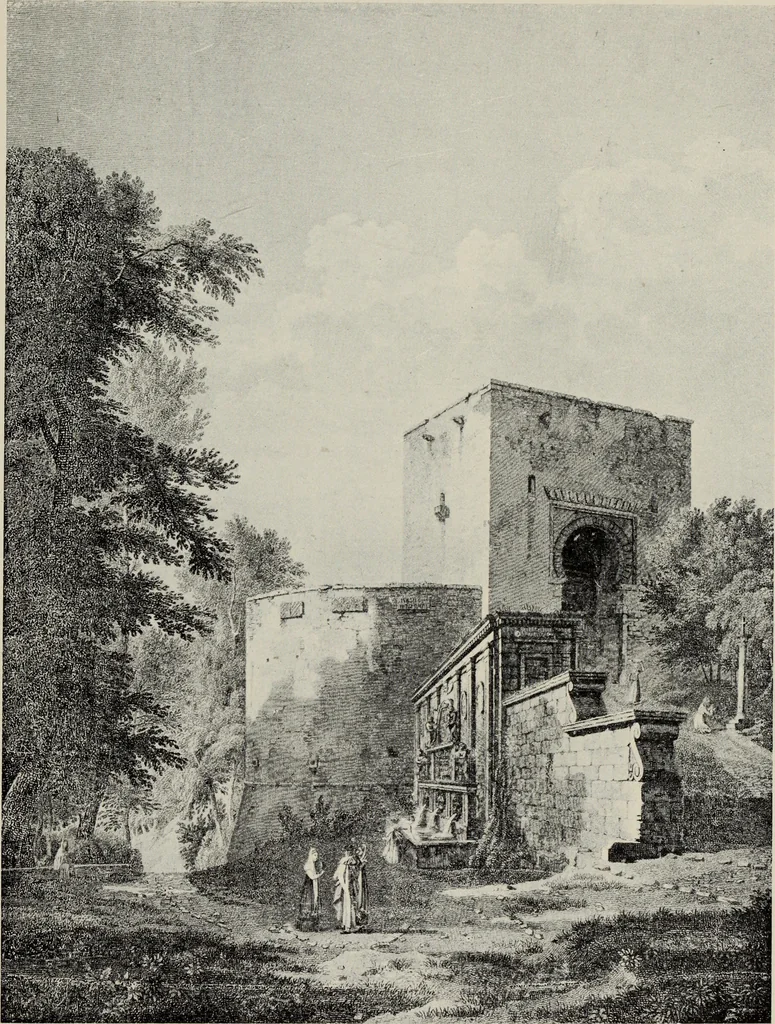 An illustration from The Alhambra, being a brief record of the Arabian conquest of the Peninsula, 1907, leaf 222
