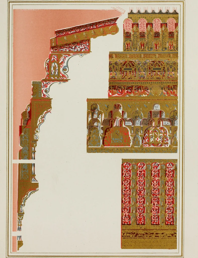 An illustration from The Alhambra, being a brief record of the Arabian conquest of the Peninsula, 1907, leaf 304