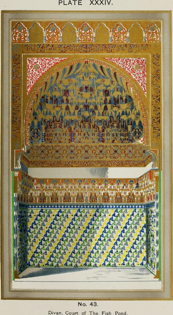 An illustration from The Alhambra, being a brief record of the Arabian conquest of the Peninsula, 1907, leaf 306