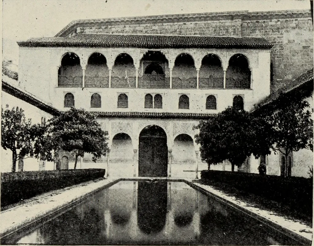 An illustration from The Alhambra, being a brief record of the Arabian conquest of the Peninsula, 1907, leaf 334