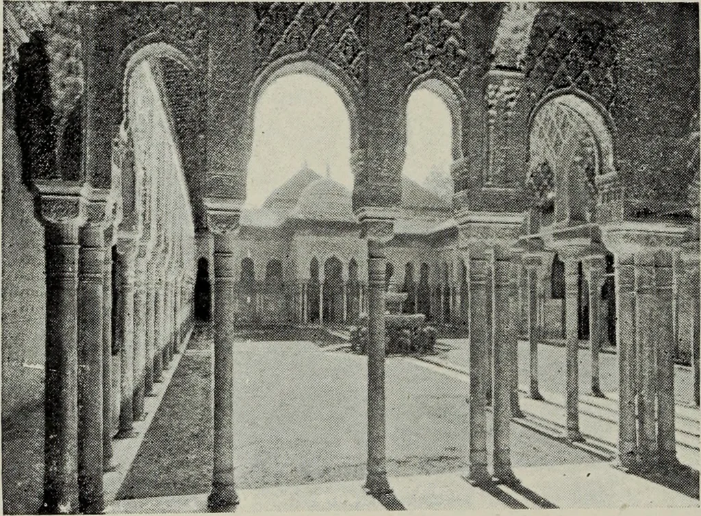 An illustration from The Alhambra, being a brief record of the Arabian conquest of the Peninsula, 1907, leaf 341