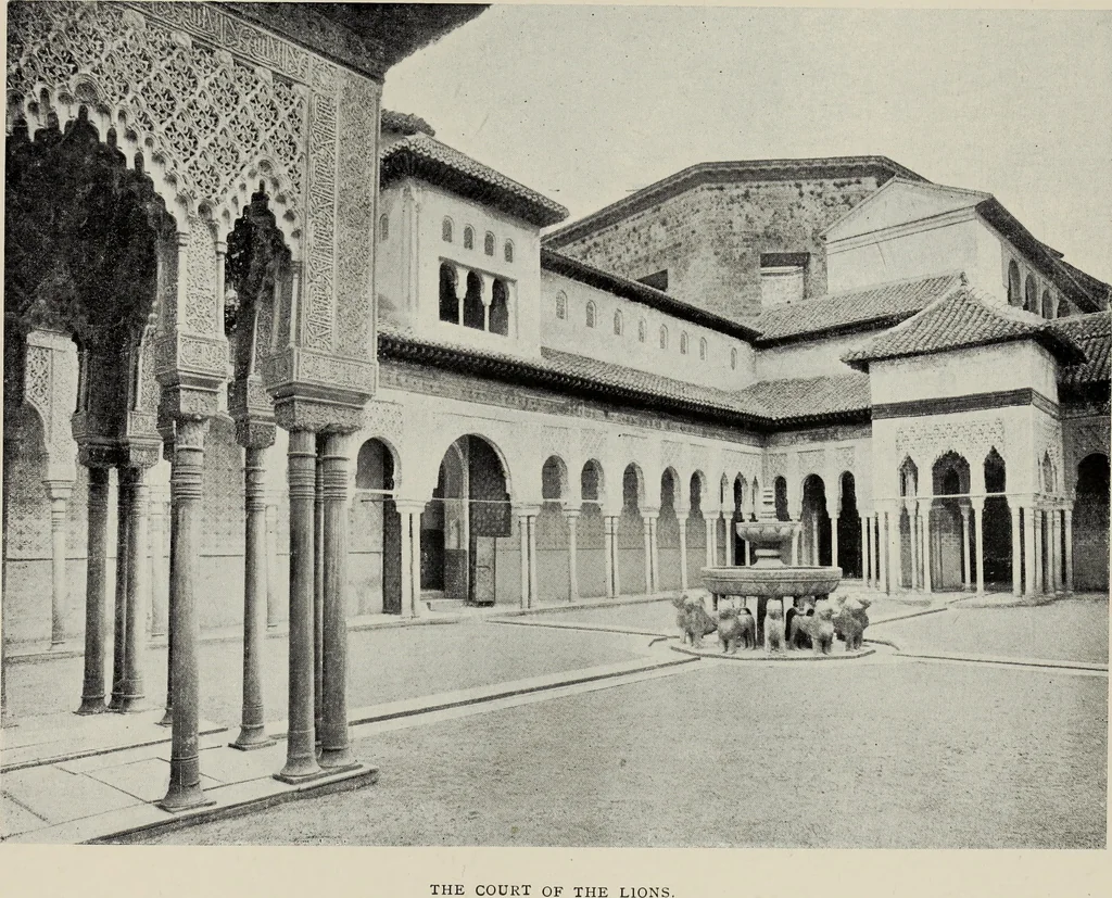 An illustration from The Alhambra, being a brief record of the Arabian conquest of the Peninsula, 1907, leaf 342