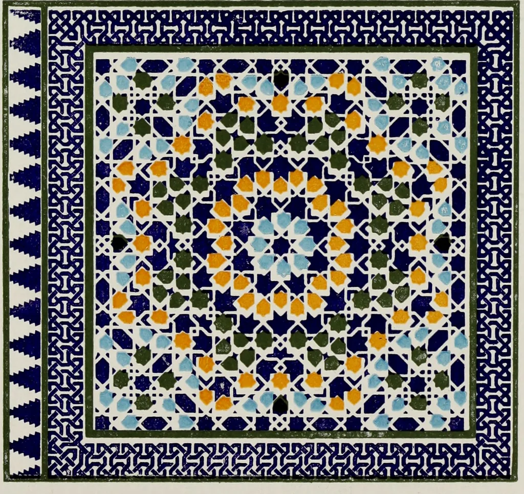 An illustration from The Alhambra, being a brief record of the Arabian conquest of the Peninsula, 1907, leaf 354