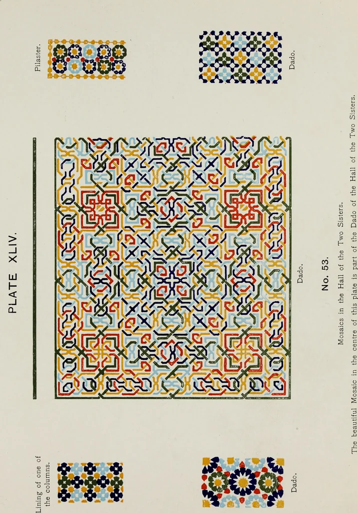 An illustration from The Alhambra, being a brief record of the Arabian conquest of the Peninsula, 1907, leaf 356