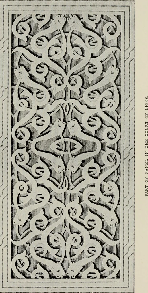 An illustration from The Alhambra, being a brief record of the Arabian conquest of the Peninsula, 1907, leaf 404