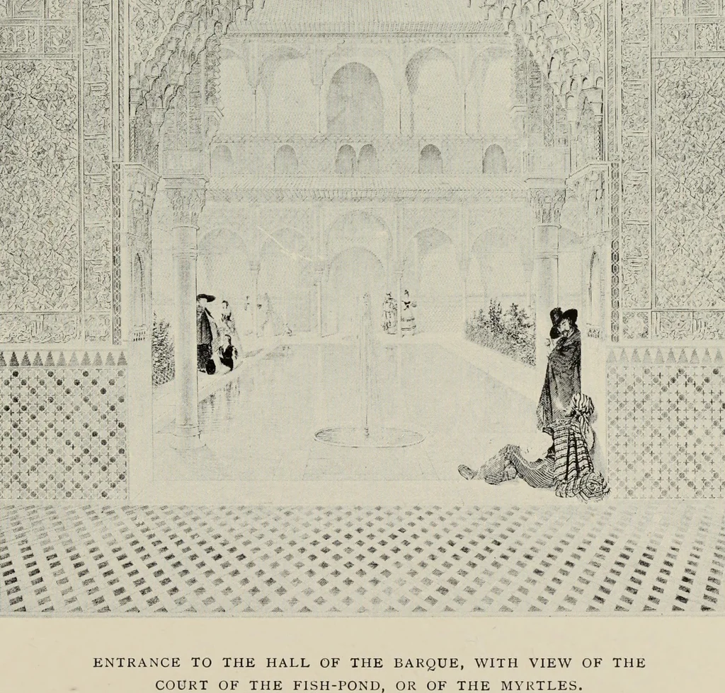 An illustration from The Alhambra, being a brief record of the Arabian conquest of the Peninsula, 1907, leaf 434