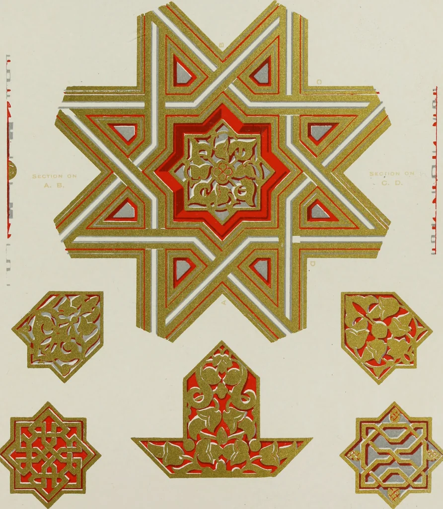 An illustration from The Alhambra, being a brief record of the Arabian conquest of the Peninsula, 1907, leaf 448