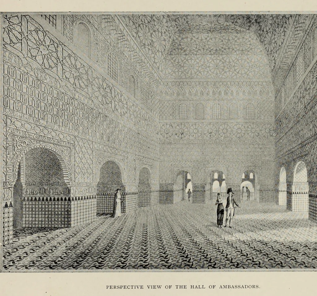 An illustration from The Alhambra, being a brief record of the Arabian conquest of the Peninsula, 1907, leaf 462