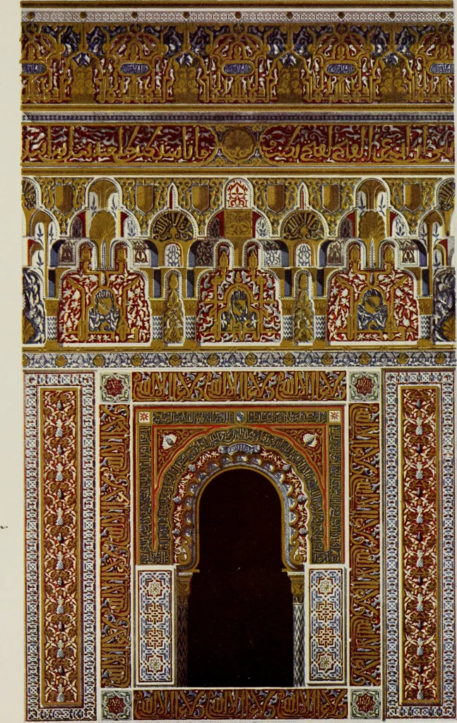 An illustration from The Alhambra, being a brief record of the Arabian conquest of the Peninsula, 1907, leaf 510