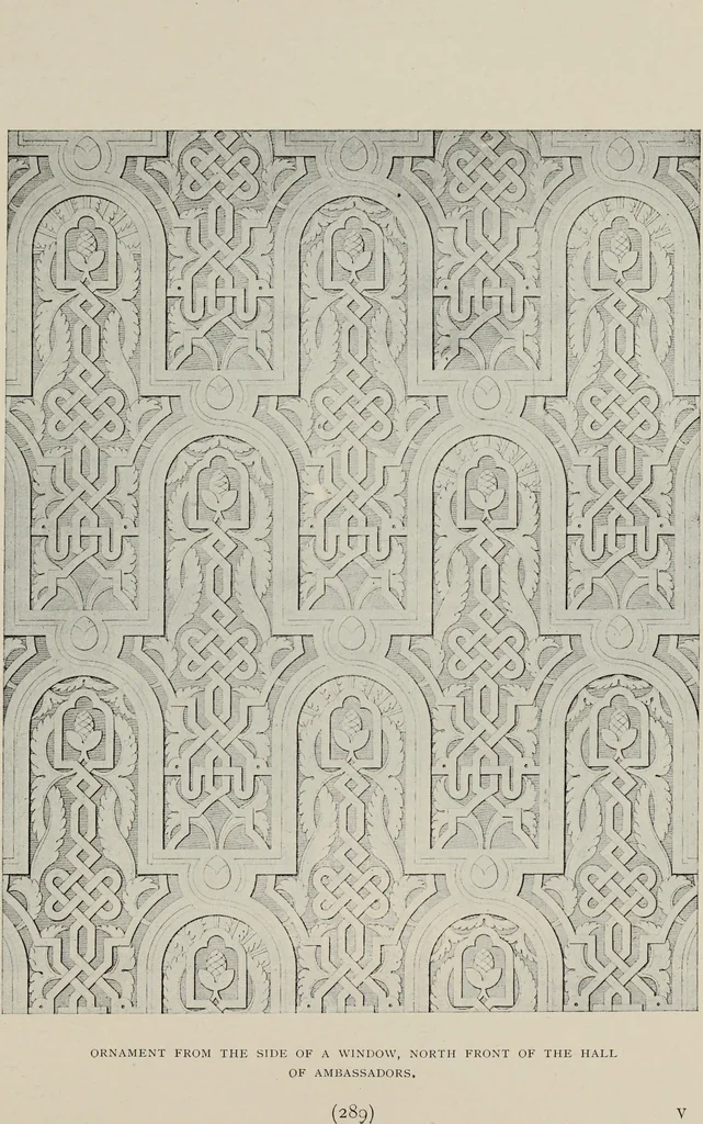An illustration from The Alhambra, being a brief record of the Arabian conquest of the Peninsula, 1907, leaf 516