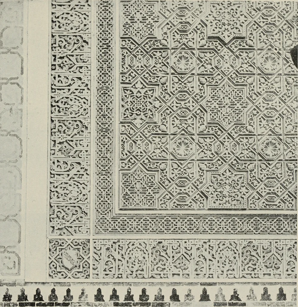 An illustration from The Alhambra, being a brief record of the Arabian conquest of the Peninsula, 1907, leaf 544