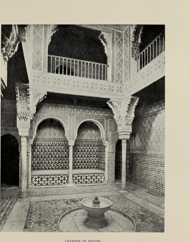An illustration from The Alhambra, being a brief record of the Arabian conquest of the Peninsula, 1907, leaf 558