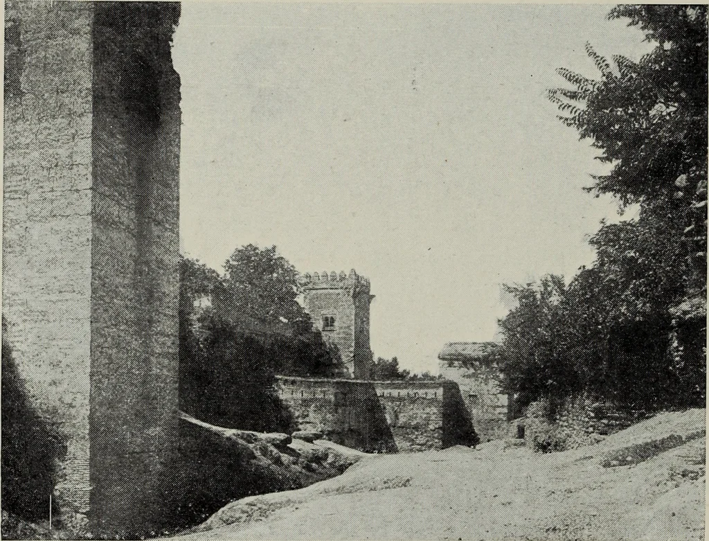 An illustration from The Alhambra, being a brief record of the Arabian conquest of the Peninsula, 1907, leaf 569