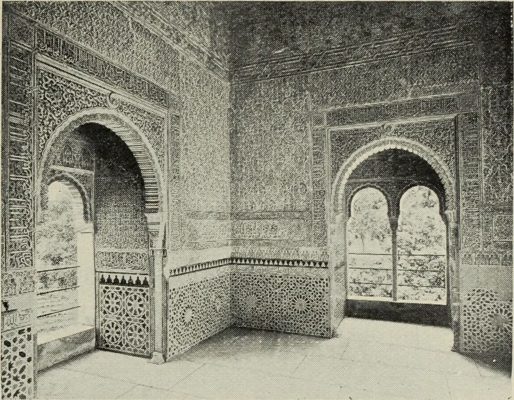 An illustration from The Alhambra, being a brief record of the Arabian conquest of the Peninsula, 1907, leaf 578