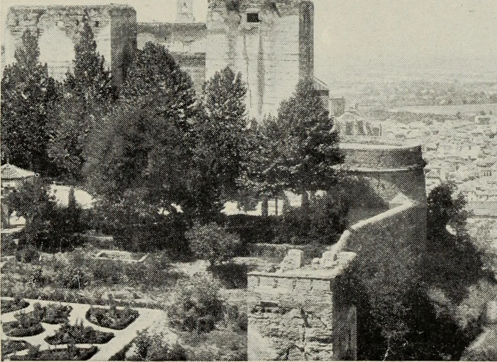 An illustration from The Alhambra, being a brief record of the Arabian conquest of the Peninsula, 1907, leaf 580