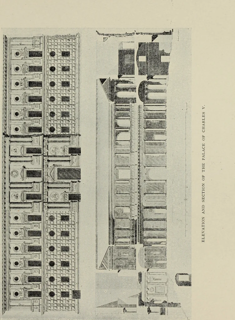 An illustration from The Alhambra, being a brief record of the Arabian conquest of the Peninsula, 1907, leaf 590