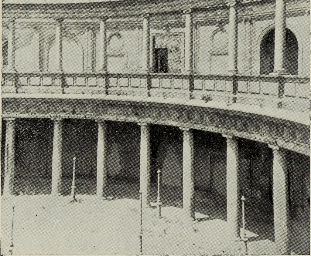 An illustration from The Alhambra, being a brief record of the Arabian conquest of the Peninsula, 1907, leaf 596