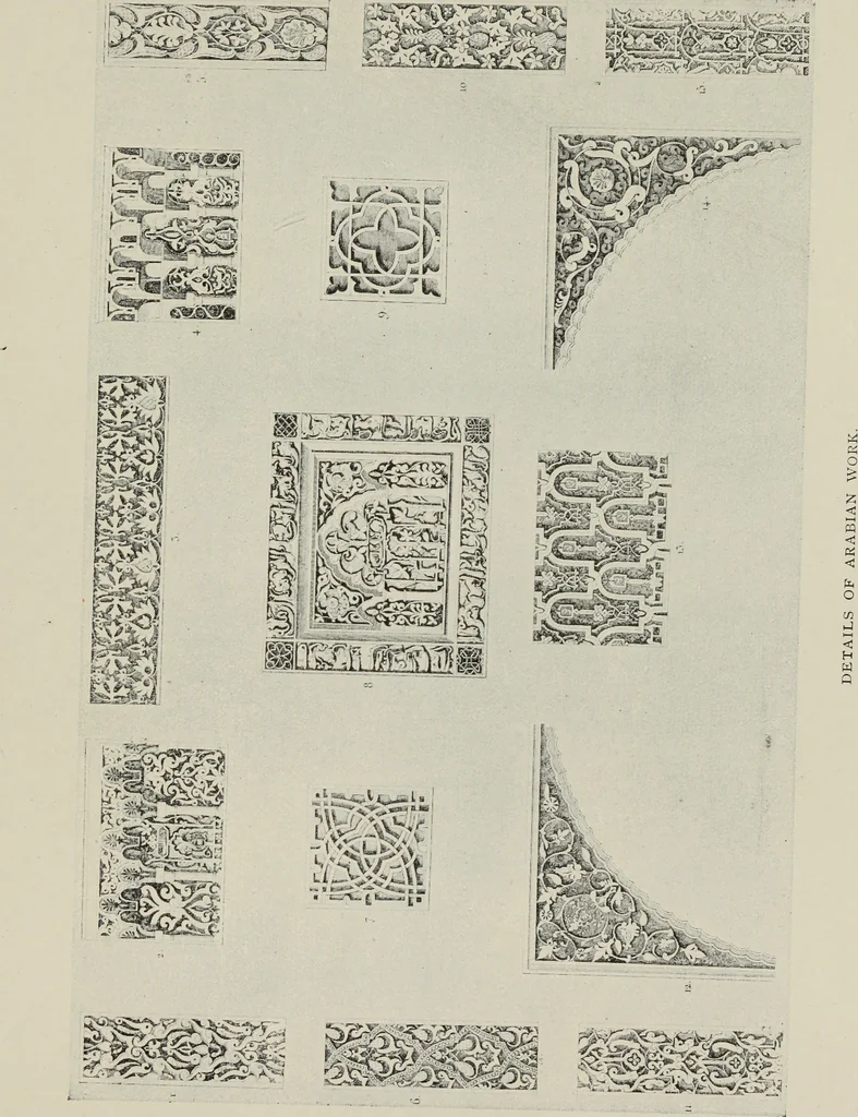An illustration from The Alhambra, being a brief record of the Arabian conquest of the Peninsula, 1907, leaf 628