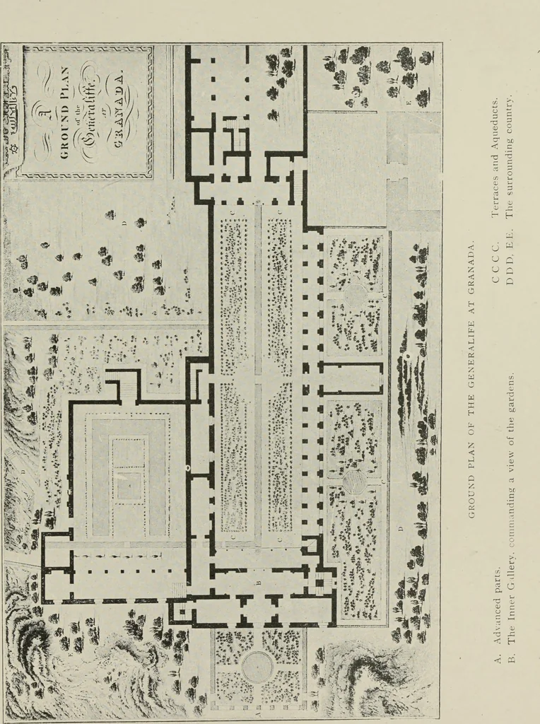 An illustration from The Alhambra, being a brief record of the Arabian conquest of the Peninsula, 1907, leaf 636