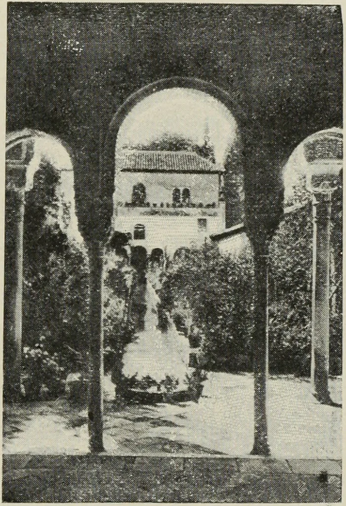An illustration from The Alhambra, being a brief record of the Arabian conquest of the Peninsula, 1907, leaf 646