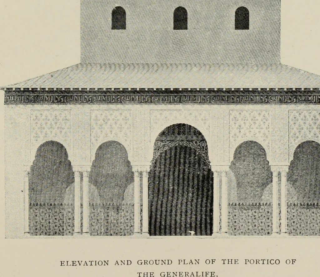 An illustration from The Alhambra, being a brief record of the Arabian conquest of the Peninsula, 1907, leaf 652