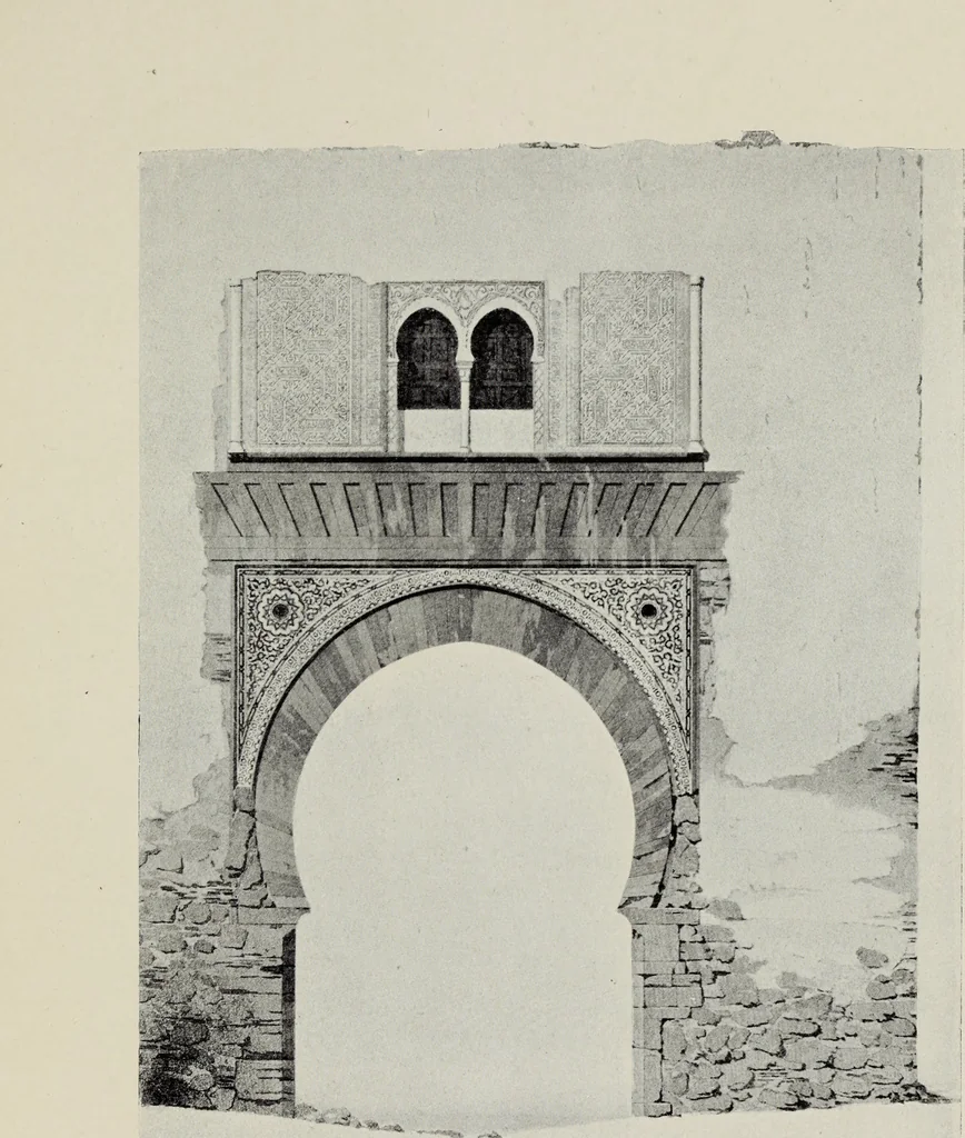 An illustration from The Alhambra, being a brief record of the Arabian conquest of the Peninsula, 1907, leaf 694