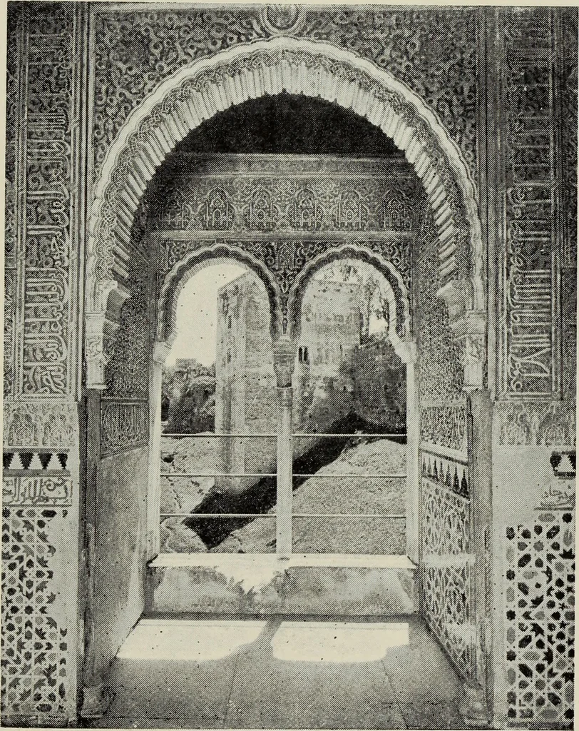An illustration from The Alhambra, being a brief record of the Arabian conquest of the Peninsula, 1907, leaf 72