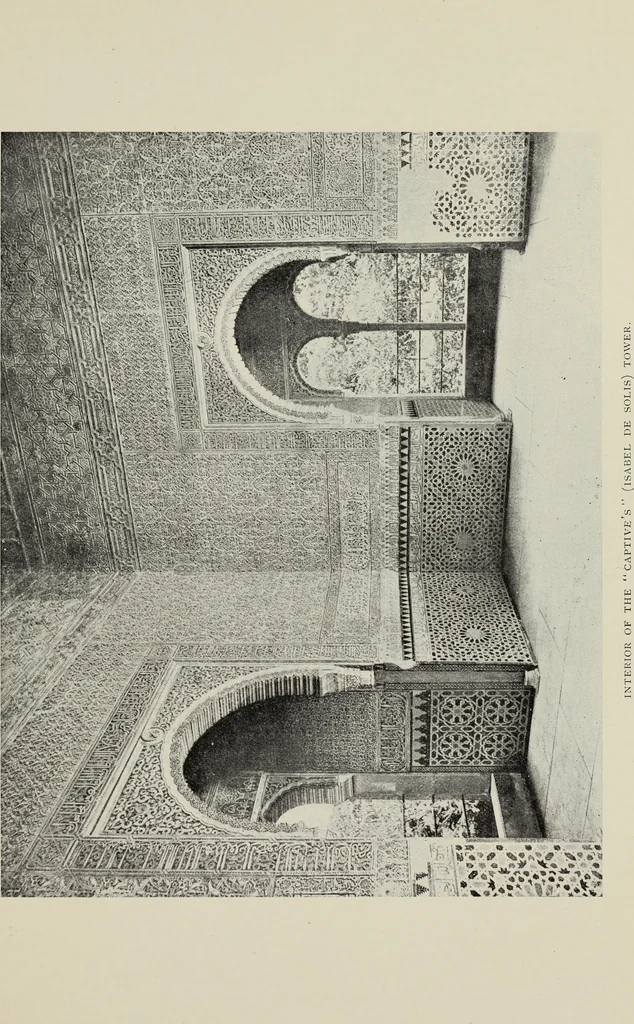 An illustration from The Alhambra, being a brief record of the Arabian conquest of the Peninsula, 1907, leaf 74