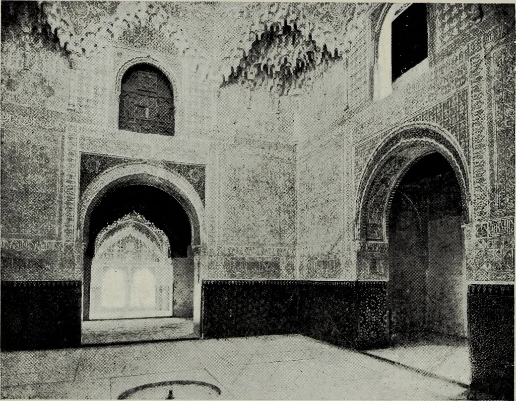 An illustration from The Alhambra, being a brief record of the Arabian conquest of the Peninsula, 1907, leaf 93
