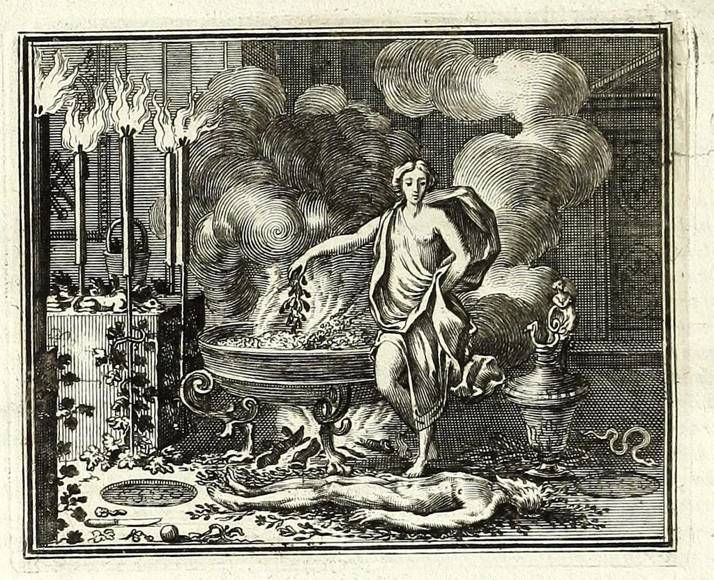 An illustration from Alle de werken van Publ. Ovidius Naso, 1700, leaf 74