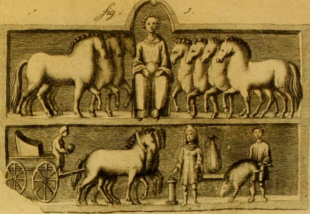 An illustration from Allgemeine Geschichte Würtenbergs und dessen angränzender Gebiethe und Gegenden, nach den merkwürdigsten Veränderungen in Staats-Kirchen und Burgerlichen Wesen : Alles mit nöthigen Documenten bewiesen und mit vielen Kupfern gezieret, 1764, leaf 258