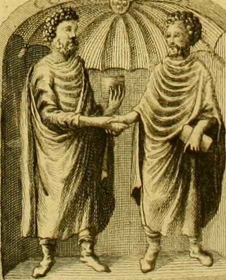 An illustration from Allgemeine Geschichte Würtenbergs und dessen angränzender Gebiethe und Gegenden, nach den merkwürdigsten Veränderungen in Staats-Kirchen und Burgerlichen Wesen : Alles mit nöthigen Documenten bewiesen und mit vielen Kupfern gezieret, 1764, leaf 306