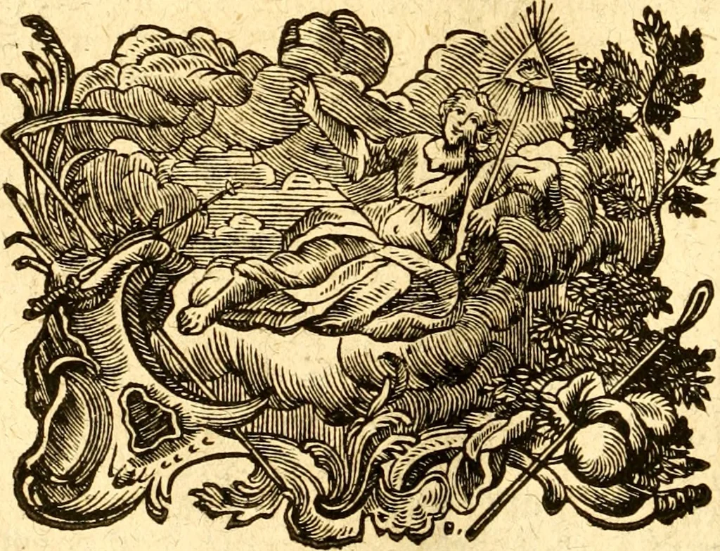 An illustration from Allgemeine Geschichte Würtenbergs und dessen angränzender Gebiethe und Gegenden, nach den merkwürdigsten Veränderungen in Staats-Kirchen und Burgerlichen Wesen : Alles mit nöthigen Documenten bewiesen und mit vielen Kupfern gezieret, 1764, leaf 695