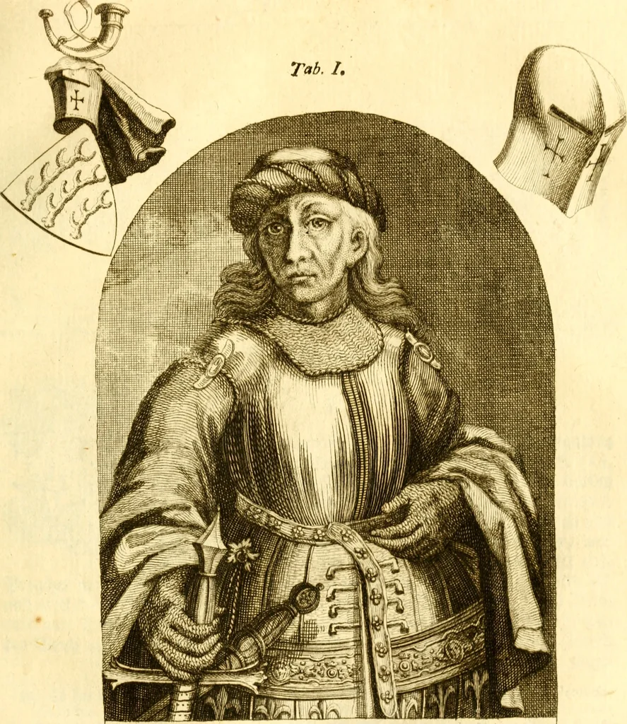 An illustration from Allgemeine Geschichte Würtenbergs und dessen angränzender Gebiethe und Gegenden, nach den merkwürdigsten Veränderungen in Staats-Kirchen und Burgerlichen Wesen : Alles mit nöthigen Documenten bewiesen und mit vielen Kupfern gezieret, 1764, leaf 780