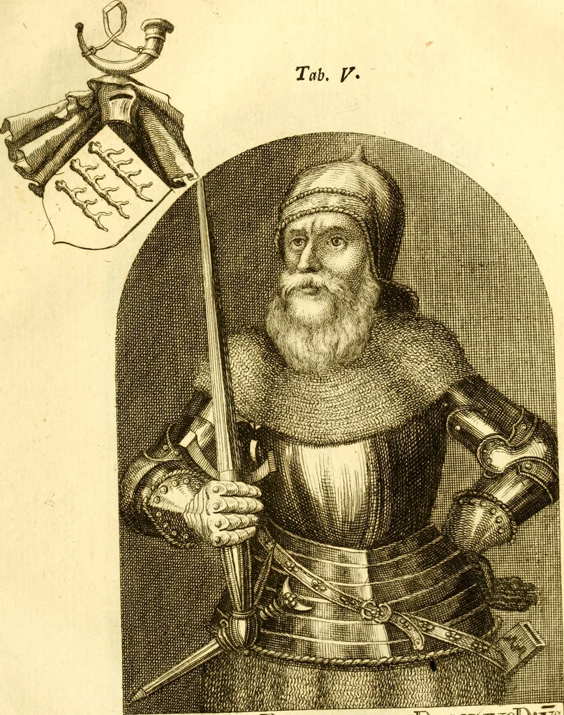 An illustration from Allgemeine Geschichte Würtenbergs und dessen angränzender Gebiethe und Gegenden, nach den merkwürdigsten Veränderungen in Staats-Kirchen und Burgerlichen Wesen : Alles mit nöthigen Documenten bewiesen und mit vielen Kupfern gezieret, 1764, leaf 944