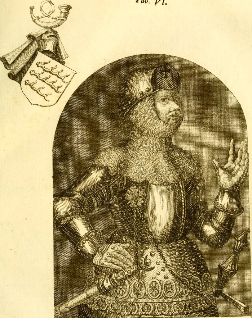 An illustration from Allgemeine Geschichte Würtenbergs und dessen angränzender Gebiethe und Gegenden, nach den merkwürdigsten Veränderungen in Staats-Kirchen und Burgerlichen Wesen : Alles mit nöthigen Documenten bewiesen und mit vielen Kupfern gezieret, 1764, leaf 946