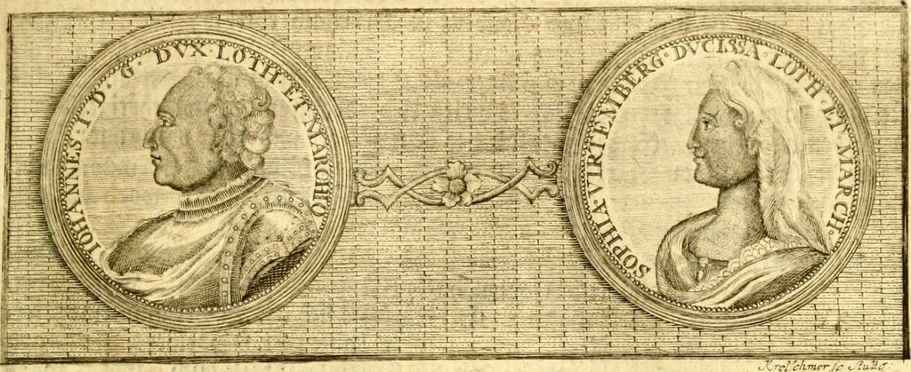 An illustration from Allgemeine Geschichte Würtenbergs und dessen angränzender Gebiethe und Gegenden, nach den merkwürdigsten Veränderungen in Staats-Kirchen und Burgerlichen Wesen : Alles mit nöthigen Documenten bewiesen und mit vielen Kupfern gezieret, 1764, leaf 948