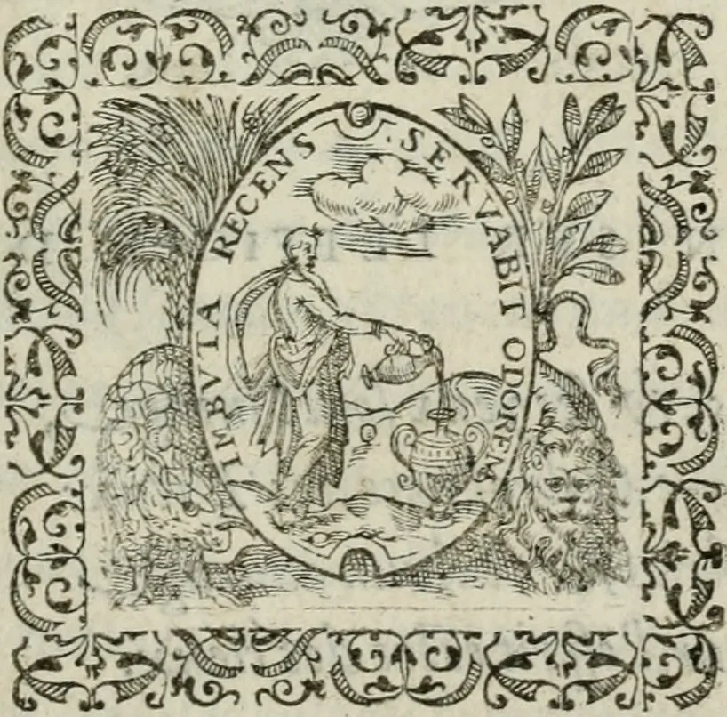 An illustration from Alphabet anatomic, avqvel est contenve l'explication exacte des parties dv corps hvmain, et reduites en tables selon l'ordre de dissection ordinaire. Auec l'osteologie, & plusieurs obseruations particulieres, 1594, leaf 4